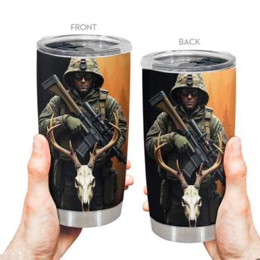 Imagem de Caneca de café Tumbler Oasisdream 600mL de aço inoxidável com tampa