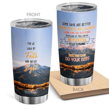 Imagem de Caneca Tumbler Oasisdream de aço inoxidável 600 ml com estampa de mont