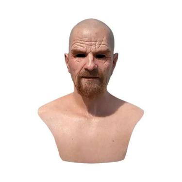 Imagem de Máscara Realista De Homem Careca Vintage Para Adultos, Máscara Branca 