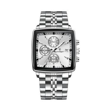 Imagem de Relógio De Pulso Masculino De Quartzo POEDAGAR Luxuoso Com Cronógrafo 