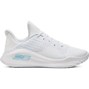 Imagem de Tênis de Basquete Masculino Under Armour Curry 4 Low Flotro, Branco, 4