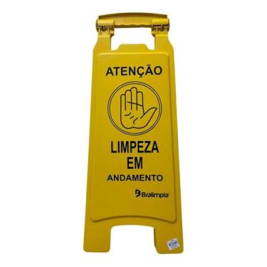 Imagem de Placa De Sinalização Limpeza Em Andamento Bralimpia