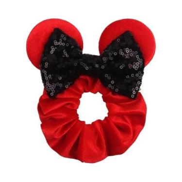 Imagem de Tiara Elegante Feminina Disney Mickey Com Laço De Lantejoulas E Orelha