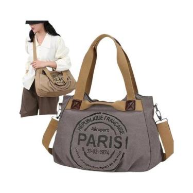 Imagem de Bolsa Tote Casual De Lona Para Estudantes Com Grande Capacidade, Estil