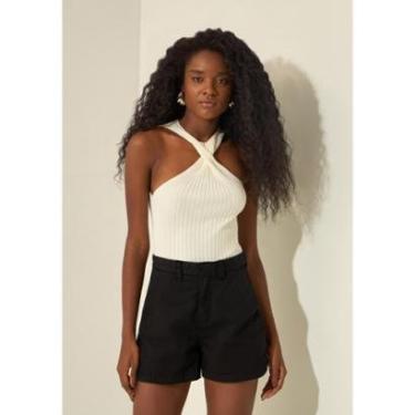 Imagem de Shorts De Cintura Média Linha A Em Sarja-Feminino