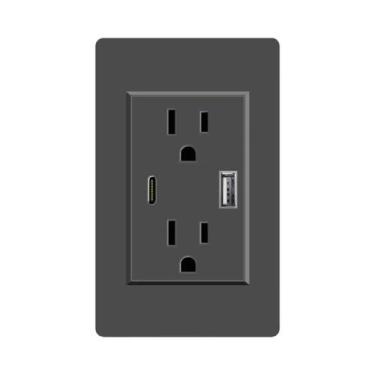Imagem de Tomada De Parede Embutida Com Porta USB Dupla 2A, Padrão Americano 110