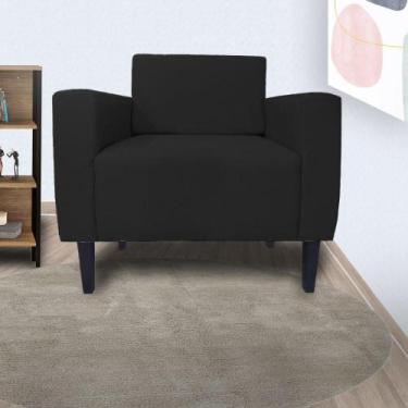 Imagem de Conjunto 2 Poltronas Estofadas Para Clínica Leticia Slim Suede Preto -