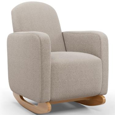 Imagem de Poltrona de Amamentação com Balanço Orgânica Saori W01 Bouclê Creme - Lyam Decor