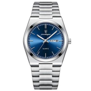 Imagem de Relógio Poedagar Masculino Prata Luxo Aço Inox Old Money-Masculino