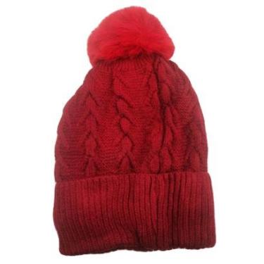 Imagem de Touca Inverno Feminina Forrada lisa Grosso Pompom para Frio-Feminino