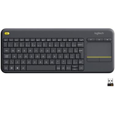 Imagem de Teclado Do Pc Qwerty Logitech K400 Plus Português Preto, Cinza