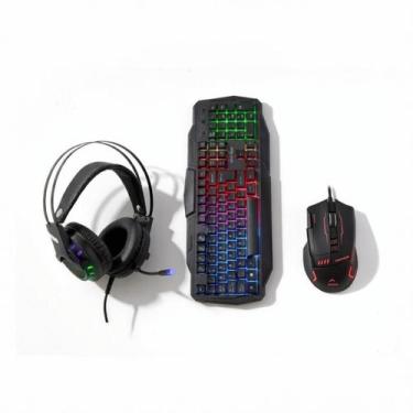 Imagem de Kit Gamer Essencial Teclado Mouse Headset Rgb Bright