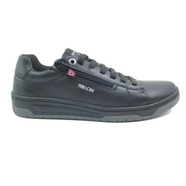 Imagem de Sapatênis Ferracini Couro Preto com Zíper 8052, Preto, 41