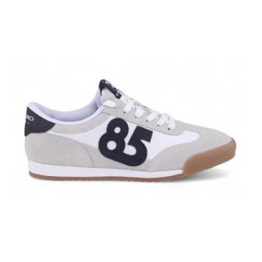 Imagem de Tênis Feminino Bottero 370801 Lona Couro Camurça, 35, Branco, Preto