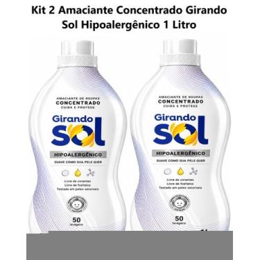Imagem de Kit com 2 Amaciante Roupa Concentrado 1 Lt Hipoalergênico - Girando So