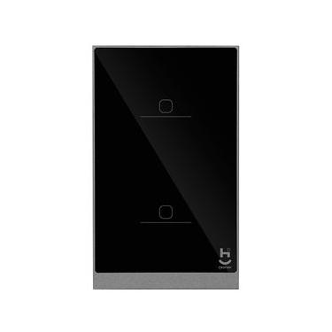 Imagem de Interruptor Inteligente 2 Teclas Conexão Zigbee Compatível com Assistente de voz, IOS e Android Preto - Geonav