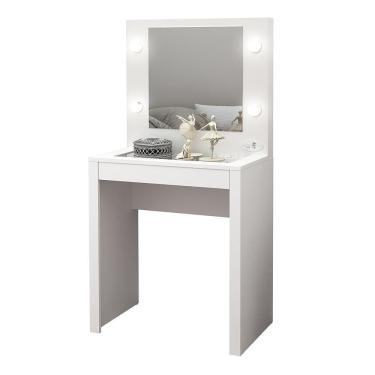 Imagem de Penteadeira para Quarto Decorativa PE2017 MPD 1 Gaveta MDP Branco Gran Belo