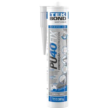 Imagem de Selante PU 40 FIX Alta Aderência Resistente a Fungos e Intempéries Cinza Tekbond 387G