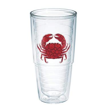 Imagem de Tervis Copo isolado Red Crab Dots Made in USA com parede dupla, 680 g – sem tampa, transparente
