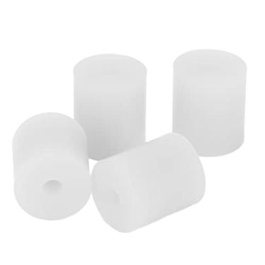 Imagem de PUSOKEI Peças para colchão térmico de impressora 3D, suportes sólidos, diâmetro externo de 1,5 cm ID 0,5 cm, ferramenta estável para cama de aquecimento amortecedor de silicone resistente ao calor para i3 Plus Ender 5 Plus Conexão inferior, 4 peças (branco)