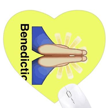 Imagem de Mousepad Blessing Prayer Expression Hands Heart Tapete de borracha para escritório