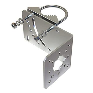 Imagem de Aimeboost Suporte de montagem em poste para parede, acessórios de hardware para suporte de antena Starlink para fora de casa, kits de montagem [sem o mastro] Ângulo ajustável