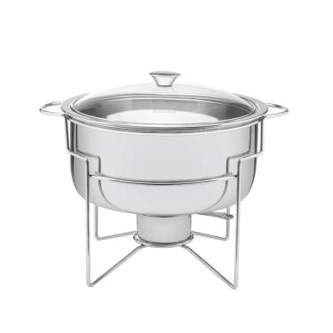 Imagem de Rechaud Redondo 7 L Em Aço Inox Banho Maria Com Suporte