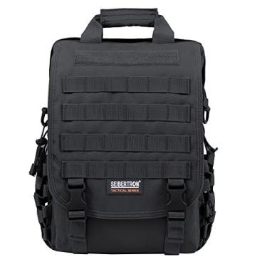Imagem de Seibertron Bolsa mensageiro de ombro multifuncional adequada para laptop de 14,1 ou 17,3 polegadas, Laptop Black Max adequado de 15,6 polegadas, One Size