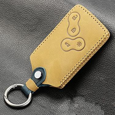 Imagem de YJADHU Porta-chaves de couro chaveiro capa de chave de carro, apto para Renault Kadjar Captur Clio Megane 2 3 4 RS Koleos Logan cartão cênico, 6