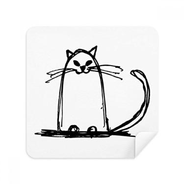 Imagem de Limpador de tela de tecido de camurça para óculos de gato cacheado Smile Sit Line pacote com 2
