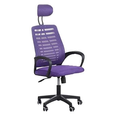 Imagem de cadeira de escritório Poltrona Ergonomia Cadeira de mesa para computador com encosto alto Cadeira giratória de tecido Cadeira de trabalho Cadeira de jogo Cadeira (cor: roxo) needed