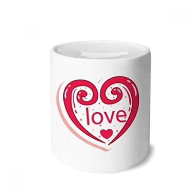 Imagem de DIYthinker Caixa de moedas de cerâmica para o Dia dos Namorados Coração Rosa Fofo Presente