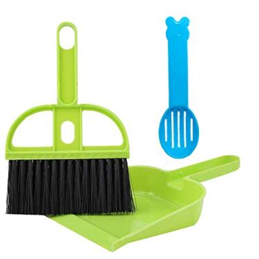 Imagem de Conjunto de 3 minipochetes e vassouras Yu-Xiang, pacote com 3, indiana de porco clássico Besom Chinchillas Sweeper Cage Clean Hedgehogs Scooper para animais pequenosYu-Xiang verde