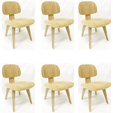 Imagem de Kit 6 Cadeiras Charles Eames LCW madeira clara - Poltronas do Sul