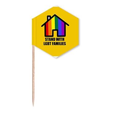 Imagem de Stand With LGBT Falies Art Deco Presente Fashion Palito de Dente Bandeiras de Cupcake Picks Festa Celebração