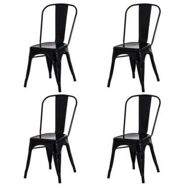Imagem de Kit 4 Cadeiras Tolix Iron Industrial Preta