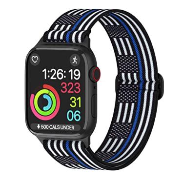 Imagem de Pulseiras de nylon unissex para Apple Watch 1/2/3/4/5/6/7/8/9/SE/Ultra 2 para 38 mm/40 mm/41 mm/42 mm/44 mm/45 mm/49 mm - Pacote variado 1-8 (pacote D - tamanho 49 mm)