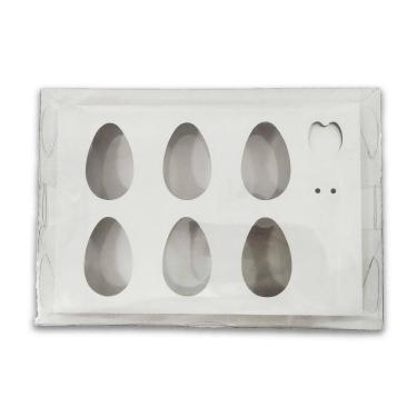 Imagem de 10 caixas para 6 mini ovo de colher 50g, em acetato, páscoa