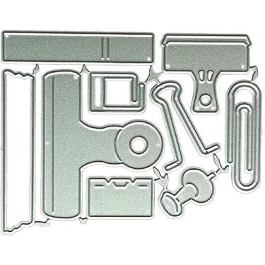 Imagem de Clipes de documentos cortados para fazer cartões, pastas, matrizes de corte de metal, parabéns, cortes, aniversário, estampagem, estêncil, modelo para decoração de scrap-booking, cartão de bênção de