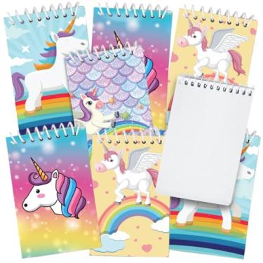 Imagem de ArtCreativity Cadernos espirais de minicórnio, pacote em massa com 24, blocos de notas pequenas com capas coloridas, materiais de papelaria fofos para escola e escritório, lembrancinhas divertidas para festas de aniversário de unicórnio para crianças