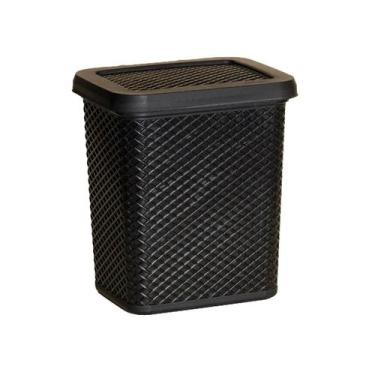 Imagem de Lixeira Línea 3,5L Preta Cesto Multiuso Com Tampa 21CM - Paramount