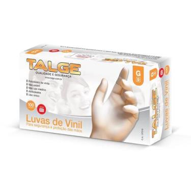 Imagem de Luva Vinil Descartável C/100UNI - Talge (P/M/G/GG) S/PÓ, G