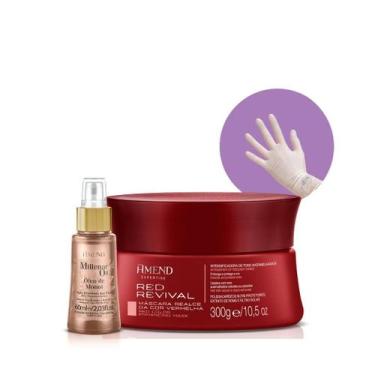 Imagem de Amend Mascara Matizadora Red Revival + Millenar Oil Monói 60ml + Luva