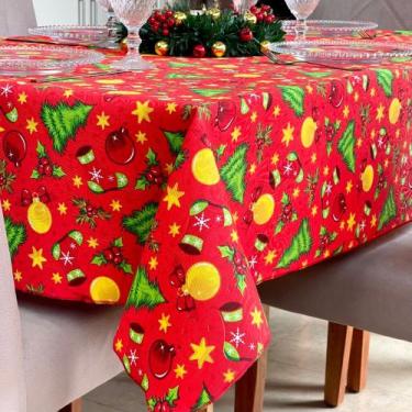 Imagem de Toalha De Mesa Retangular Estampada Natal Mesa de Jantar Natalina - Mi