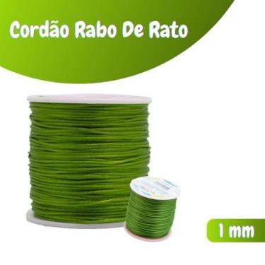 Imagem de Fio De Seda Verde Oliva - Cordão Rabo De Rato 1mm - Nybc