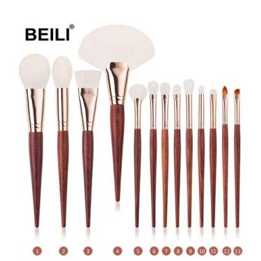 Imagem de Kit Pincéis De Maquiagem BEILI Em Mogno Com 13 PÇS - ElaShopp
