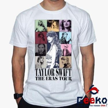 Imagem de Camiseta Taylor Swift 100% Algodão The Eras Tour Pop Geeko, Branco gol