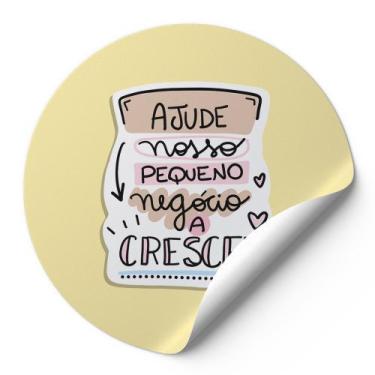 Imagem de 120 Etiquetas Auto Colante Adesivos Redondos Ajude Nosso Pequeno Negóc