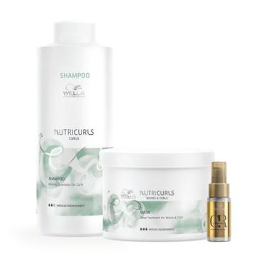 Imagem de Wella Professionals Nutricurls Shampoo 1L+Máscara 500ml+Oil Reflection