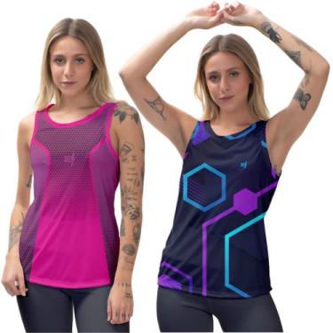 Imagem de Kit 2 Blusa Feminina Regata Fitness Esportiva Cavada Térmica - Efect, 